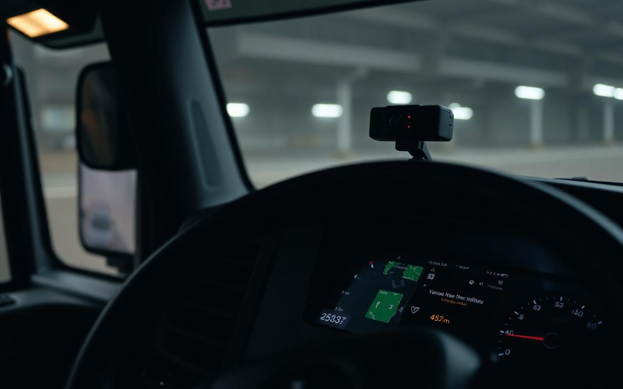 In-cab fleet technology including dashcam and telematics display