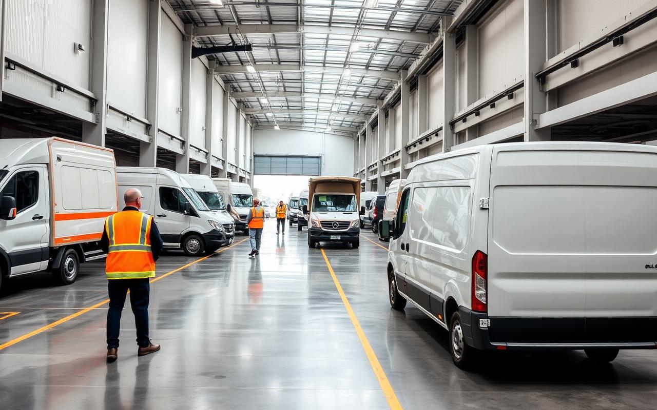 Local delivery vans being loaded at the Auckland depot